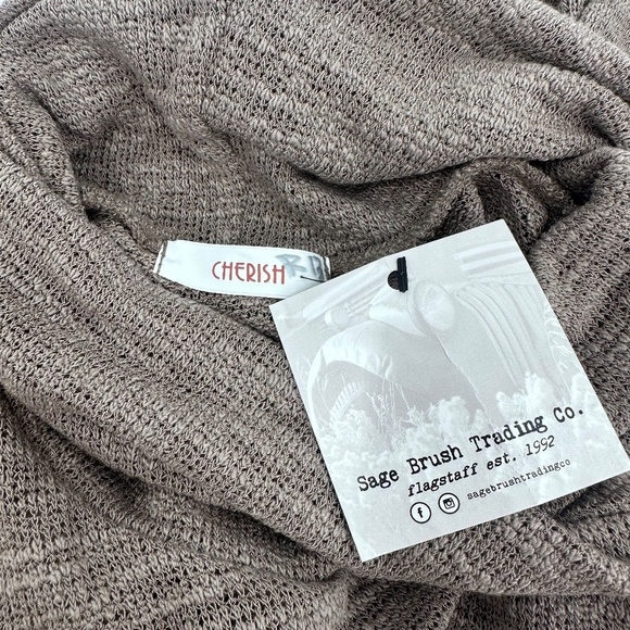 Cherish Top Women Large Brown Knit Long Sleeve Turtleneck Neutral Earthy - Picture 5 of 8